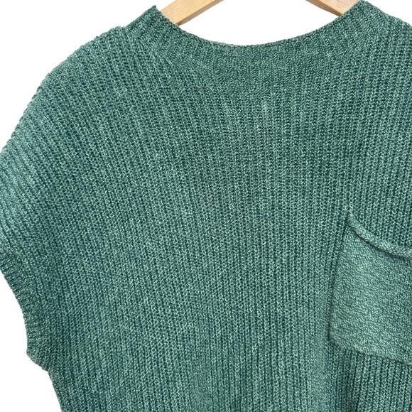 Free People Beach Freya Sweater Knit Top Emerald Spell Green Women’s Size S - Picture 6 of 8